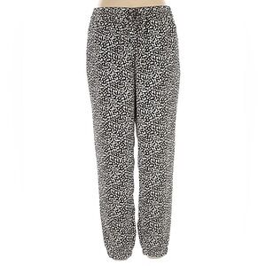 Express Black and White Leopard Print Cinched Pants